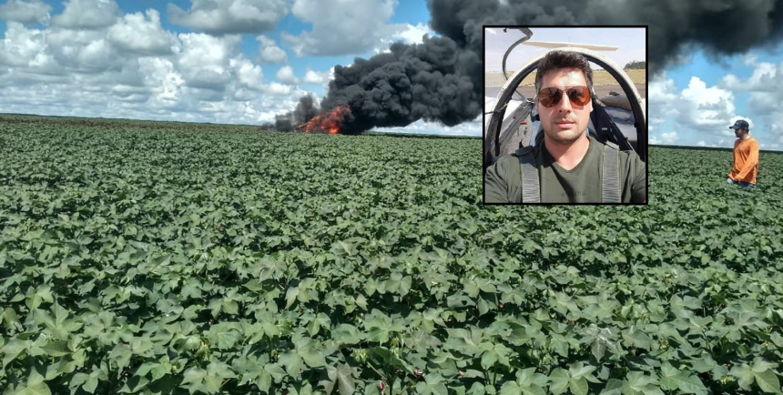 Photo of Avião cai em uma plantação , pega fogo e piloto morre carbonizado
