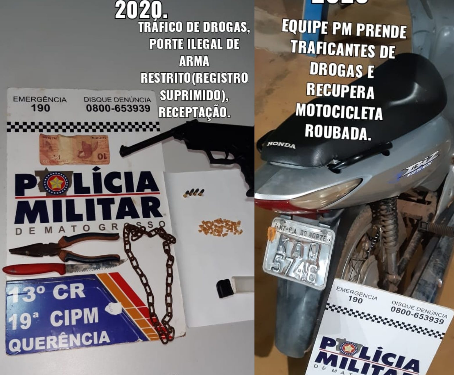Photo of Querência- Marginais são presos traficando drogas em moto roubada