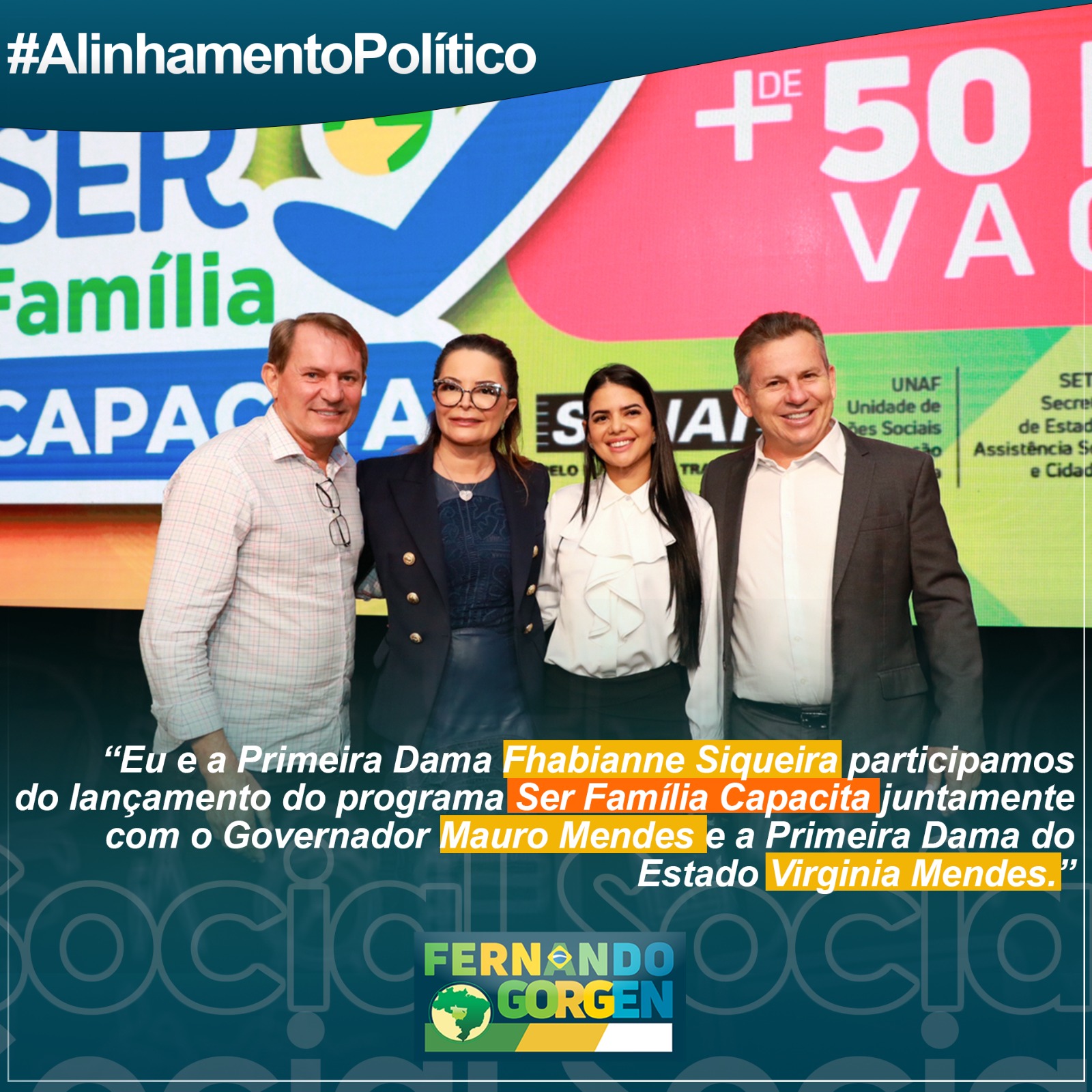 Photo of Prefeito de Querência Fernando Gorgen e Primeira Dama Fhabianne Siqueira participaram do lançamento do programa “Ser Família Capacita”