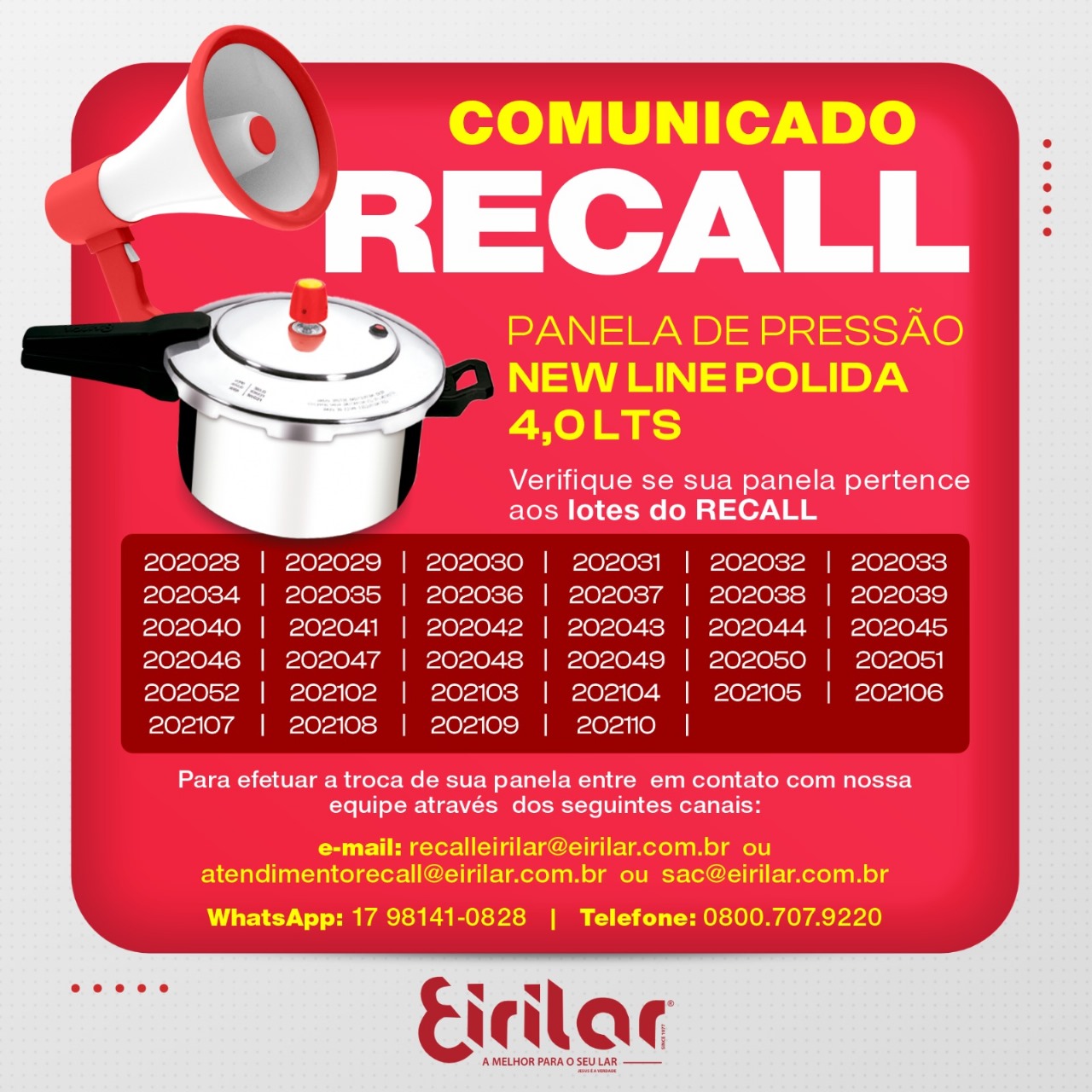 Photo of Comunicado de Recall