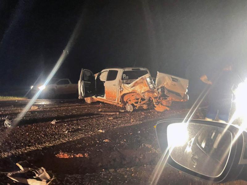 Photo of Grave acidente envolvendo pulverizador, caminhonete e pickup Strada deixa vítima fatal na BR-158 em Ribeirão Cascalheira
