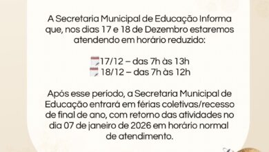 Photo of Secretaria Municipal de Educação de Querência divulga horário especial de atendimento