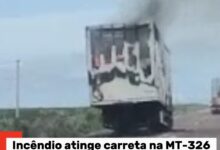 Photo of Incêndio atinge carreta na MT-326 e mobiliza Bombeiros em Canarana