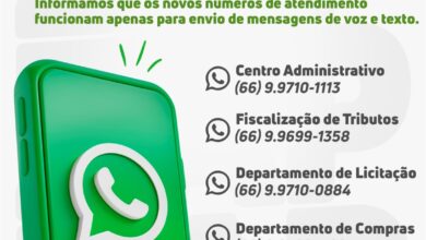 Photo of Prefeitura de Querência divulga novos canais de atendimento via WhatsApp