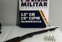 Photo of Querência: Fiscalização da Polícia Militar resulta em condução de indivíduo e apreensão de armamento