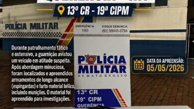 Photo of Polícia Militar apreende armas e munições após perseguição em Querência